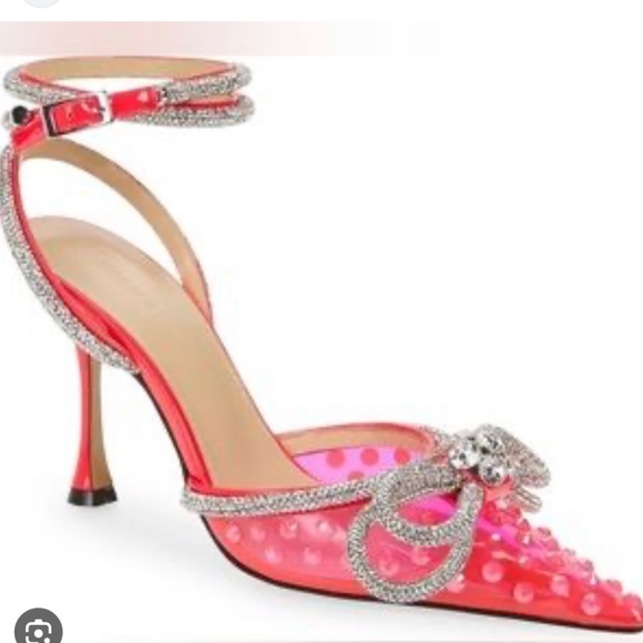 Mach & Mach beautiful crystal heels hot pink pvc size 39.5 - Picture 1 of 6